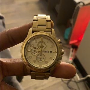 Gold Fossil Watch